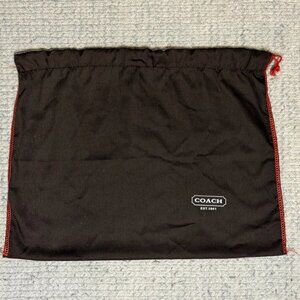 Authentic Vintage Coach Brown with Red Trim & Drawstring Dust Bag 18x13.5"